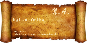 Nyilas Anikó névjegykártya